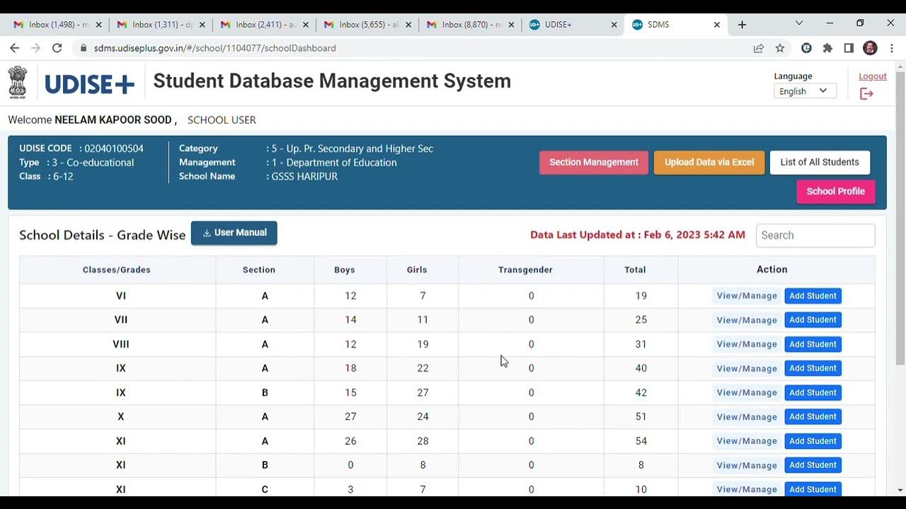 UDISE+ Student data final Update after Bulk upload through Excel YouTube