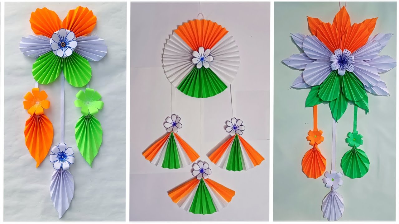 Tricolor Wall Hanging Craft // Republic day wall decoration ideas