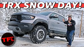 Here's What It’s Like To Drive The 702 Horsepower Ram TRX In The Snow!