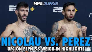 Matheus Nicolau, Alex Perez Make Weight For Main Event in Las Vegas | UFC on ESPN 55