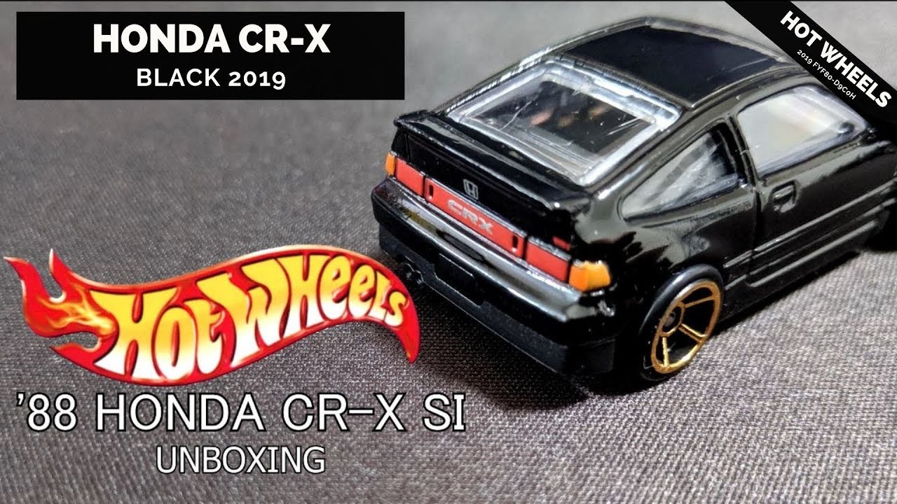 Hot Wheels '88 BLACK HONDA CRX CR-X SI 1/64 UNBOXING New for 2019 - YouTube