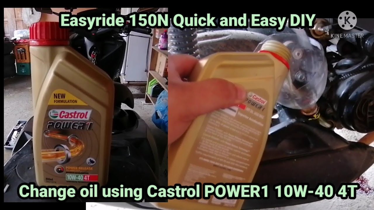 Quick and Easy DIY Change Oil using Castrol POWER1 10W40 4T YouTube