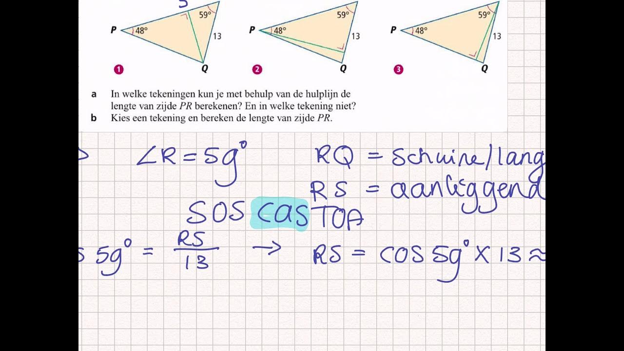 Onbekende zijde berekenen in een driehoek met behulp van hulplijnen deel 1 YouTube