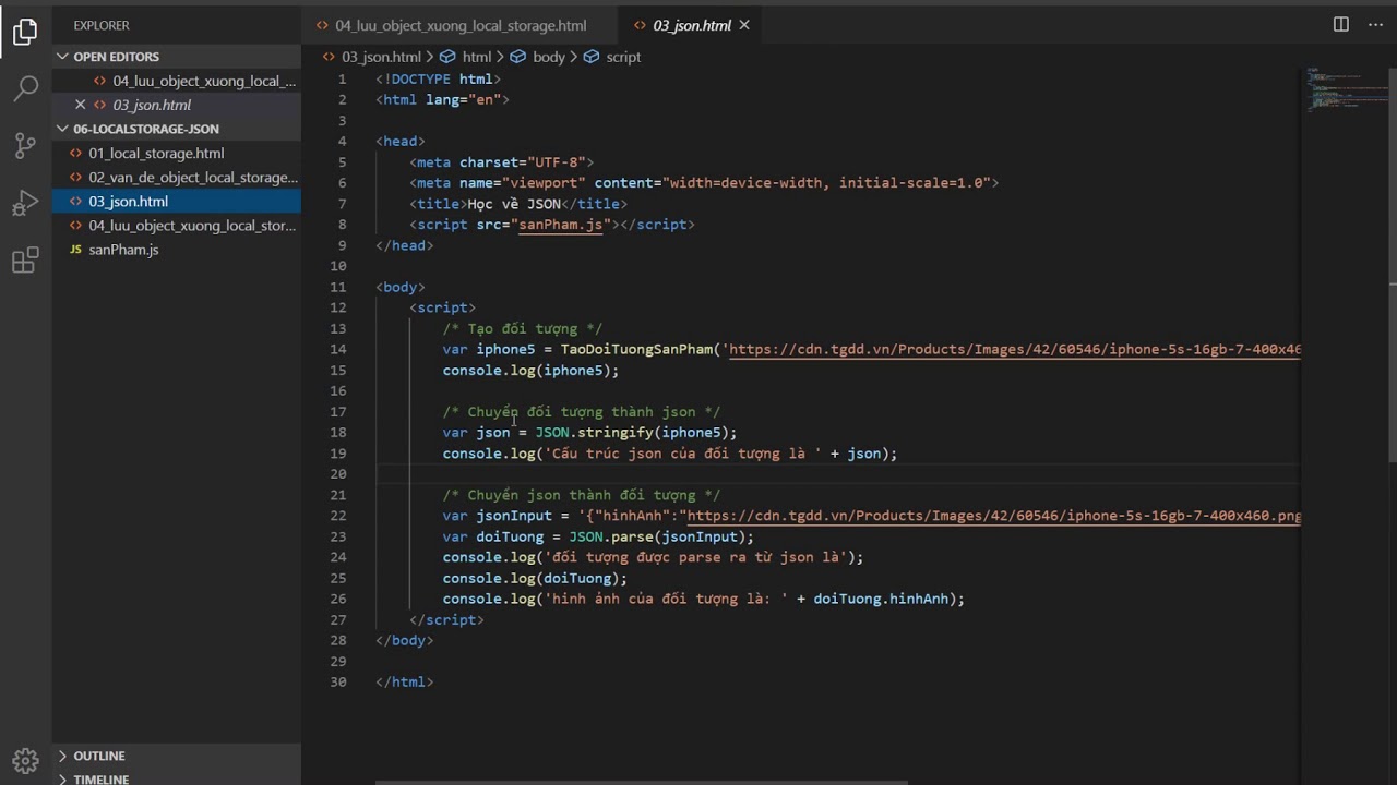 [Javascript] - [4. Json  Localstorage] Bài 4: Lưu Trữ Đối Tượng Xuống Local Storage