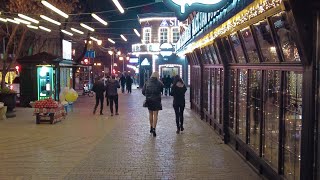 Yerevan 4k Walking tour on cozy Abovyan street before New Year - Armenia
