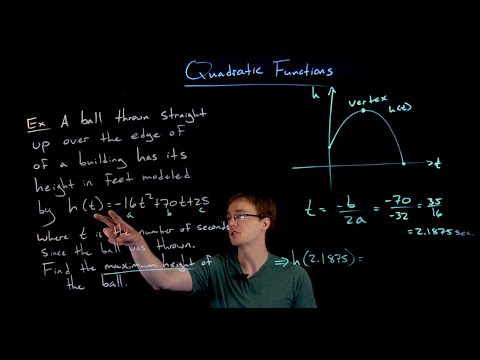 Quadratic Application: Finding Maximum Height