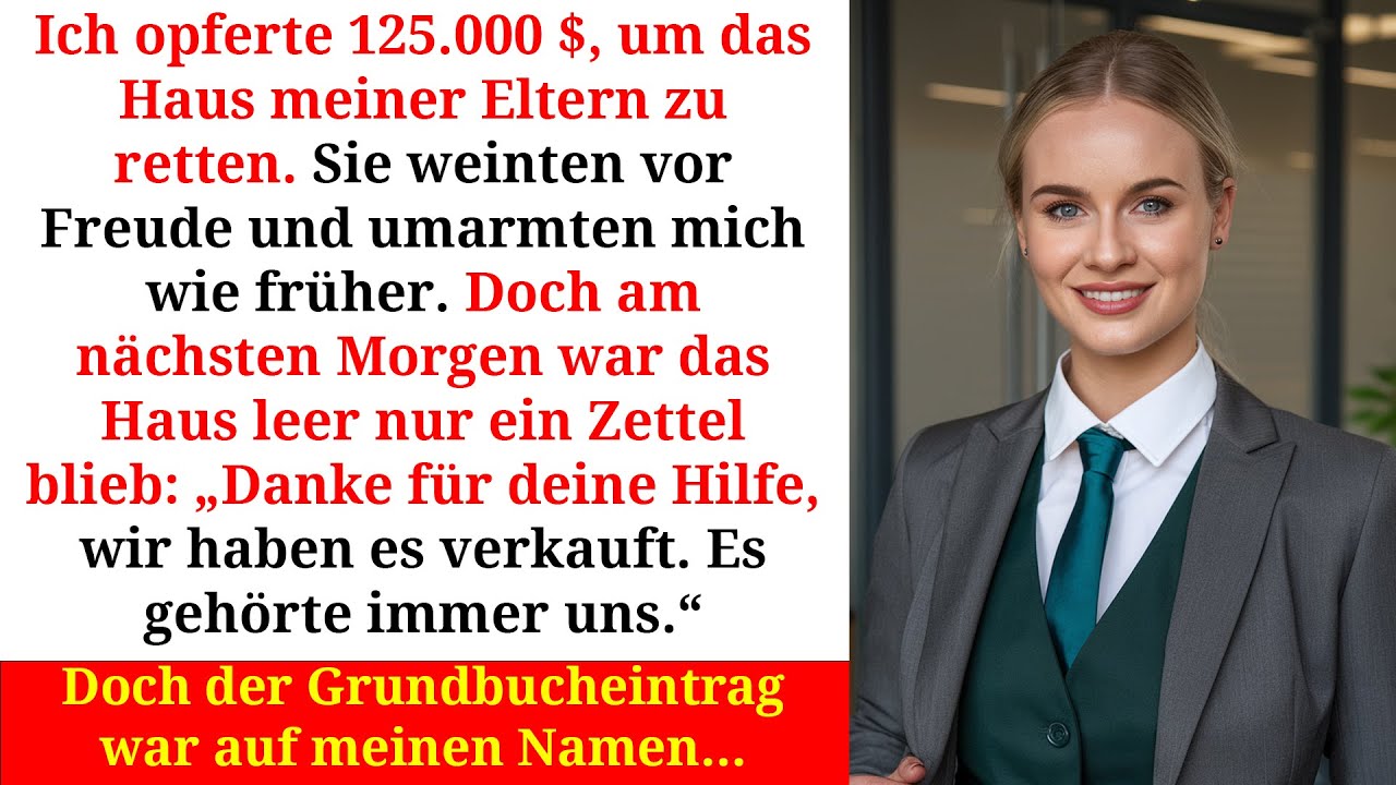Ich zahlte 125.000 $, um das Haus meiner Eltern zu retten doch was sie dann taten, zerstörte mich…