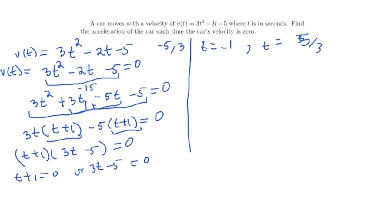 Calculus Velocity Example Problem - YouTube