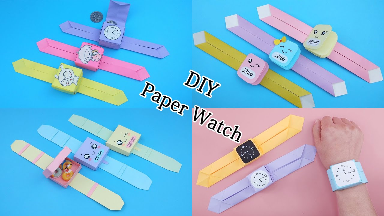 How to make easy paper watch 4 DIY paper Watch Origami 摺紙手錶