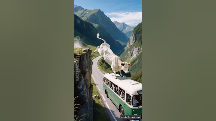 Cow saves bus from getting crushed under a rock 😭 #ai #cow #bus