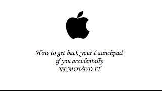How to get back your Launchpad if you removed it (SUPER EASY METHOD!) | Lariseca