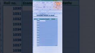 How to use  Ms excel in randbetween function in ##shortvideo###ccc