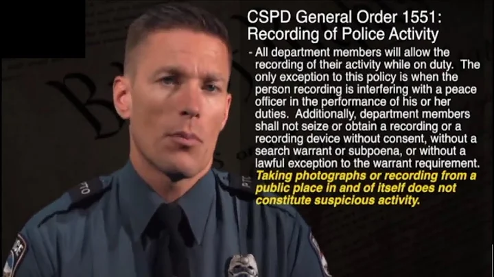 Police Training Video On The 1st Amendment Per Settlement Requirement