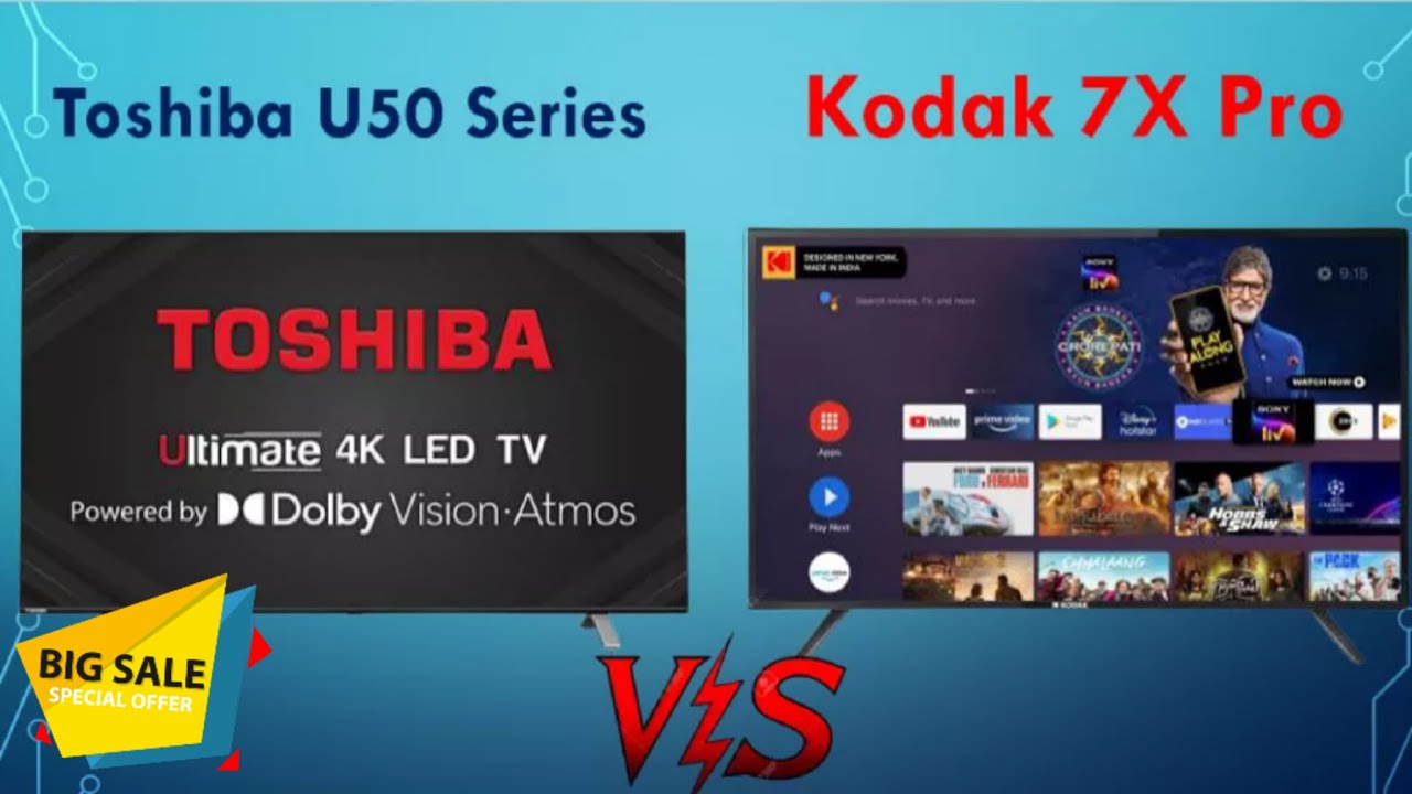 Kodak vs Toshiba Tv 55 inch 4K Ultra HD Smart LED TV