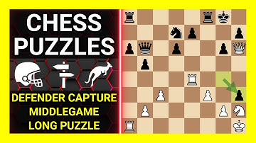 Chess Puzzles to Practice. Themes: Capture the defender, Middlegame, Long puzzle. Learn