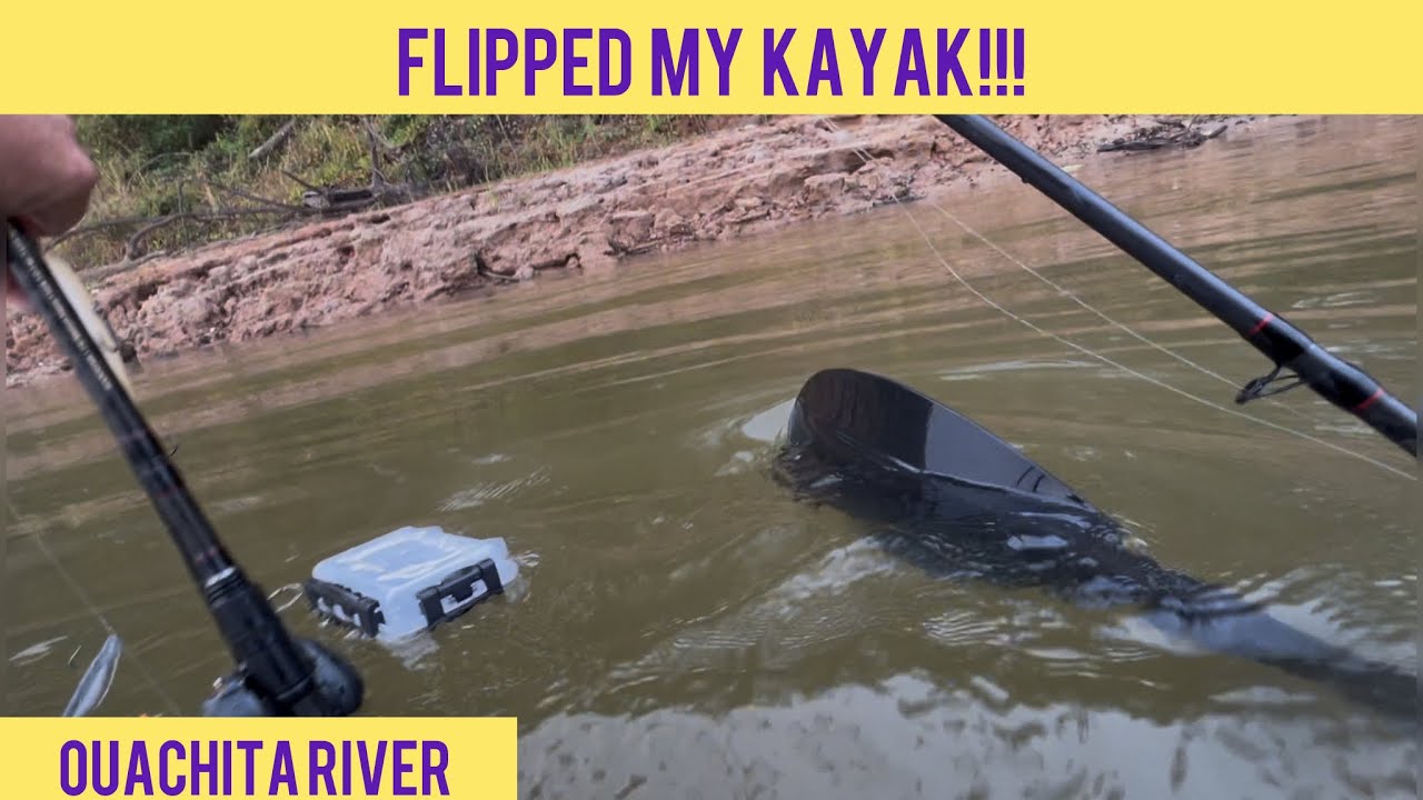 Flipped my KAYAK! What I lost? #bass #bassfishing #riverfishing #largemouthbass #fishing #ouachita