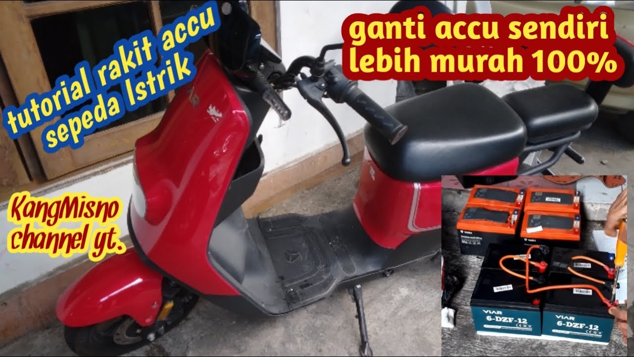 Cara merakit & mengganti  sendiri accu sepeda listrik  = Viar C 2 . irit beaya 100%.