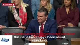 senator warren question pete hegsette