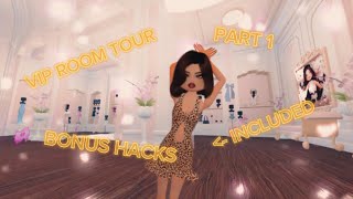 DRESS TO IMPRESS **VIP ROOM TOUR** (+BONUS OUTFIT HACKS!) PART 1 | Roblox |