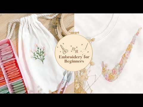 Embroidery for Beginners ( How to start Embroidery + Tote Bag embroidery step by step Tutorial)