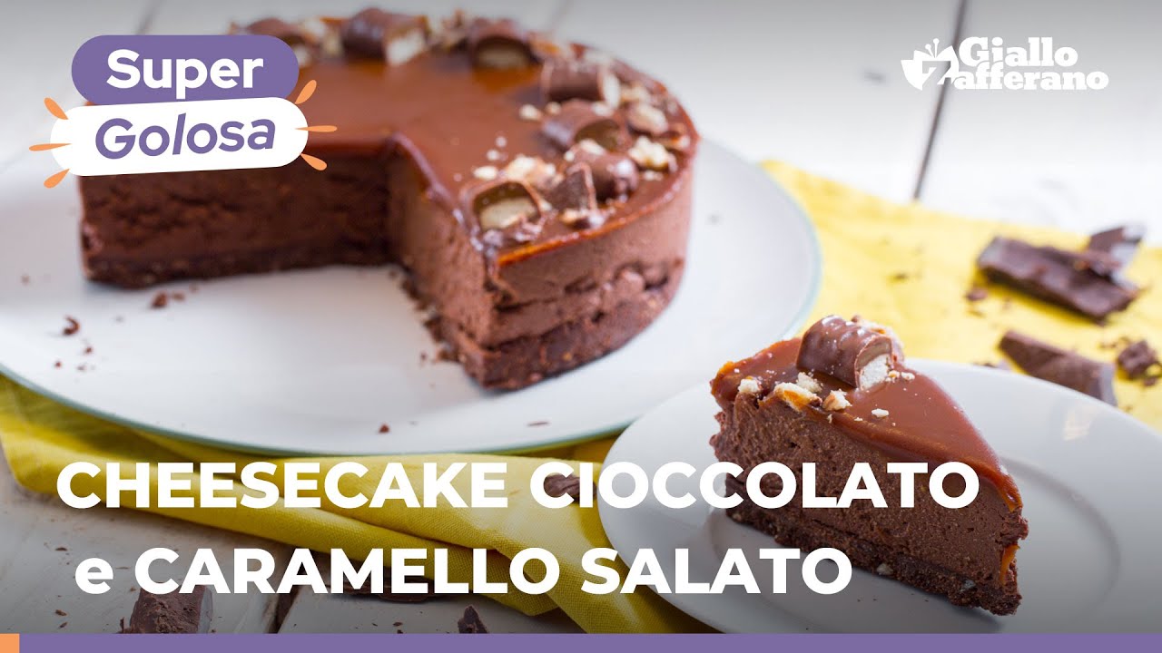 CHEESECAKE al CIOCCOLATO e CARAMELLO SALATO: la COPPIA PERFETTA per un DOLCE che stupirà TUTTI!😋🍫