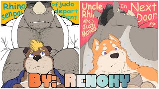 Renoky Double Feature | Rhino Sempai & Uncle Rhino | A Beautifully Illustrated Bara Kemono Manga