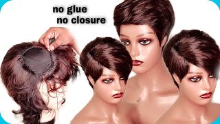 #how to make a cut with a closed parting without glue without closure /  mini coupe raie fermée