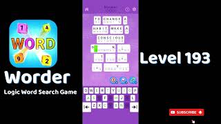 Worder Logic Word Search Level 193 Walkthrough 🧩 | Go Answer 🎮