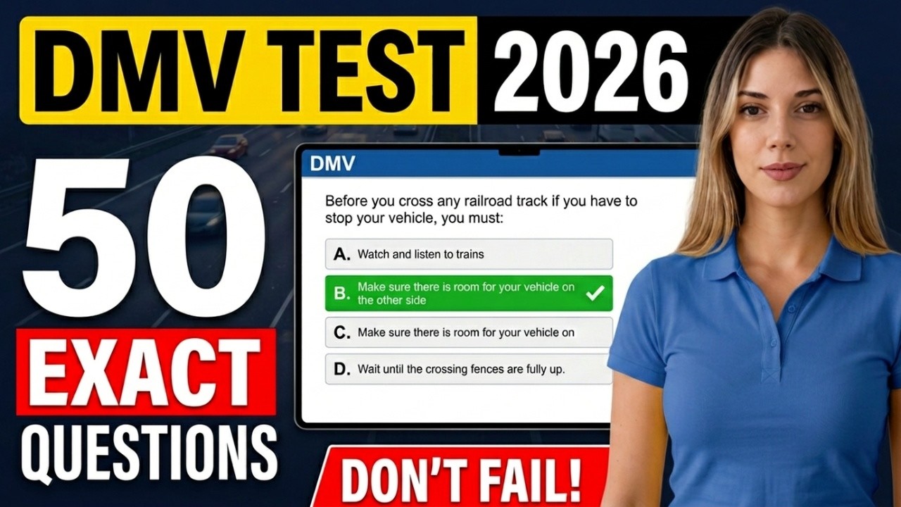 The EXACT 50 Questions on the 2026 DMV Test (Don't Fail!) - YouTube