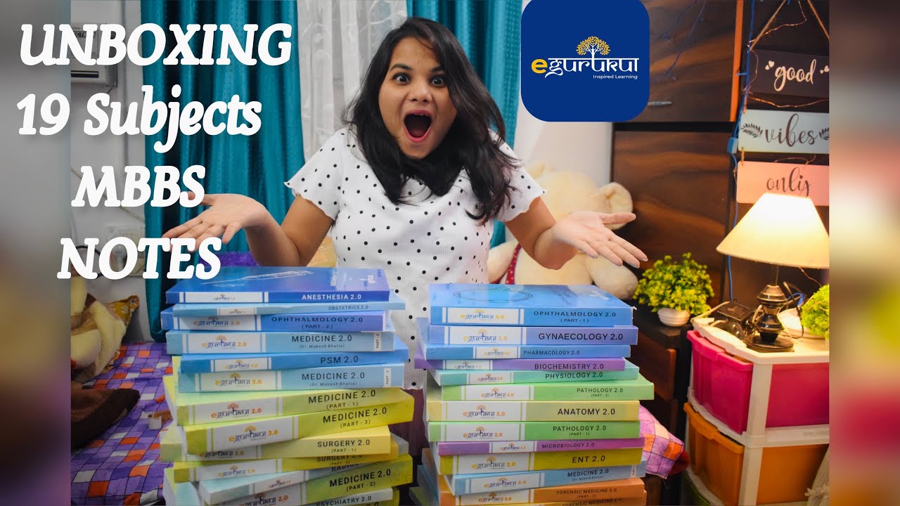 Unboxing E Gurukul 2 0 Notes 19 Subjects Of Mbbs Rashmi Aiims Delhi Youtube