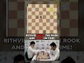 DROPPED his Rook = Lose on Time