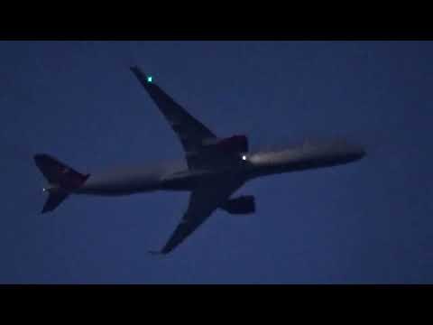 Virgin Atlantic A350-1041 G-VPOP VS92 Descending over Great Hollands