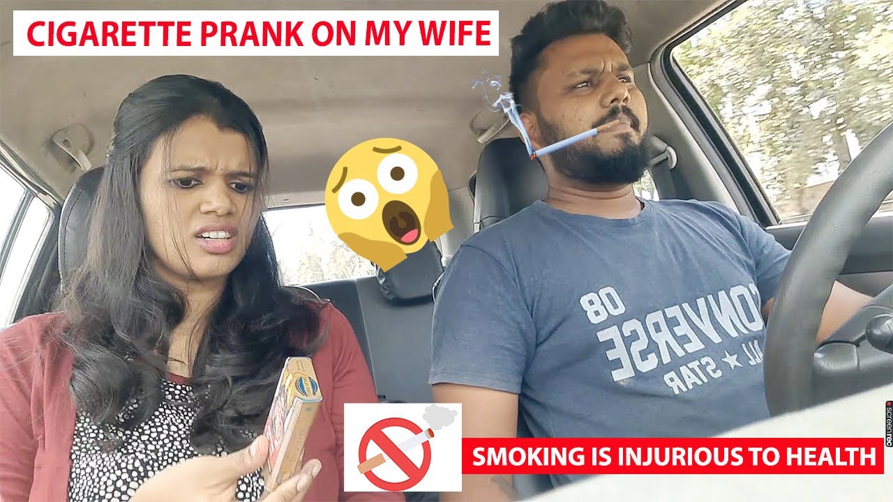 SMOKING PRANK ON WIFE!!!| Prank On Wife Gone Wrong |😲She left the car😲| SRINEE | #prankster #smoking