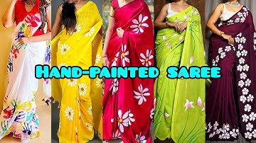 ✨Hand-painted saree design 2025😍|| Handprint Saree Ideas💡|| Latest design khadi hand print saree😍