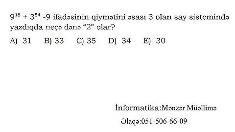 Miq İnformatika Qəbul 2023 (Sual N5,Sual N6,Sual N7 izahı) #miqinfo