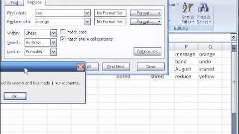 Excel 2007 Lesson 13 Replace