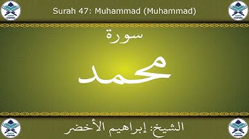 القرآن الكريم بصوت إبراهيم الأخضر - سورة محمد