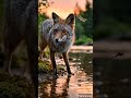 Fox drinking water nature video 🌊 #nature #wildlife #camera #views