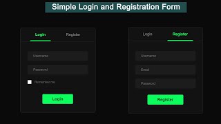 Login and Registration Form Using HTML, CSS and JavaScript