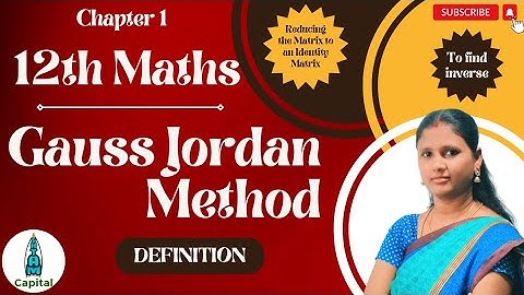 Class 12 Maths Chapter 1 Gauss Jordan Method Application of Matrices and Determinants Ex1.2 concept