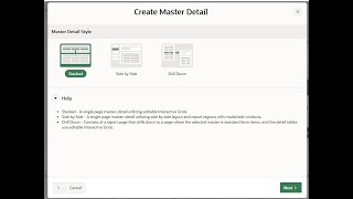 Simple Master Detail Forms of (Stacked, Side by Side & Drill Down) in Oracle APEX