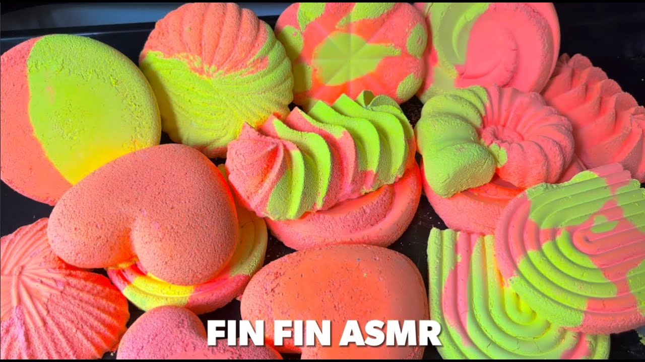 ASMR : 🧡Orange Yellow Neon Gym Chalk Crush💛#432