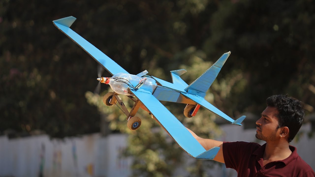 How to make a Airplane using Plastic Bottle and Cardboard YouTube