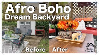 Outdoor ROOM TOUR Afro Boho Dream Backyard Makeover - Design Potential S1 EP4
