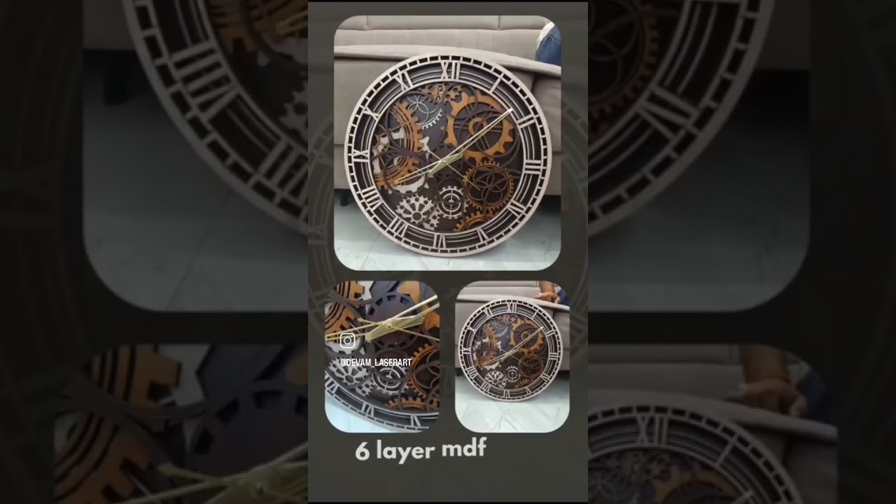 MDF MANDALA 6 LAYER WALL CLOCK