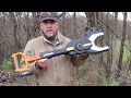 #9 Worx JawSaw cutting Bittersweet and Wild Grape vine. Nice tool but a short battery life.