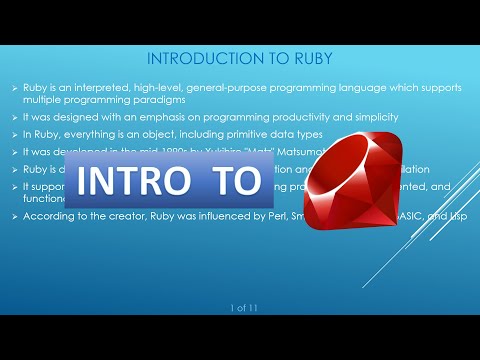 Introduction to Ruby | What is Ruby? | Features | What can Ruby be used for? | Pros and cons of Ruby