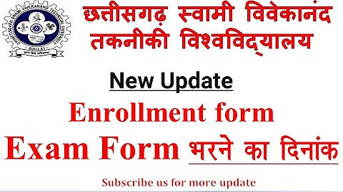 #csvtu exam form | Enrollment form | Result date update