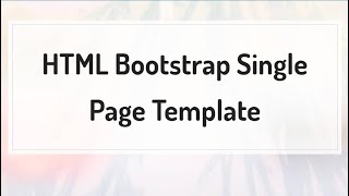 HTML Bootstrap Single Page Template - Free HTML Website Templates Wealth