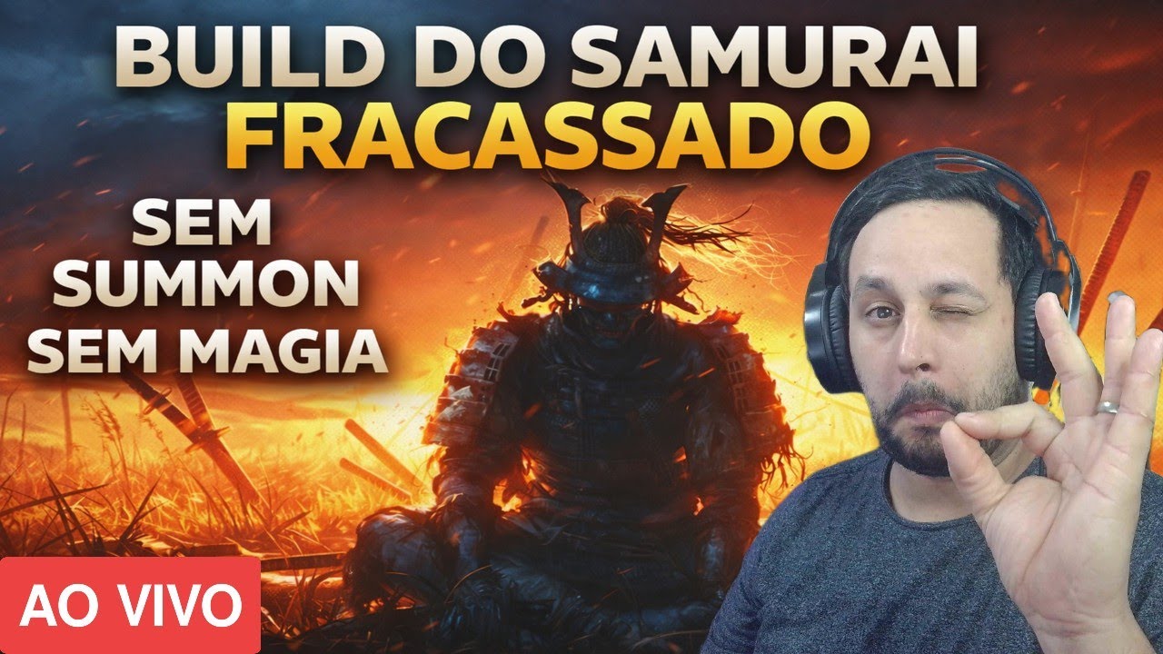 🔴ELDEN RING🔴AO VIVO🔴 BUILD DO SAMURAI FRACASSADO, SEM MAGIA , SEM BUFF, SEM SUMMON SÓ A ESPADA  !!!